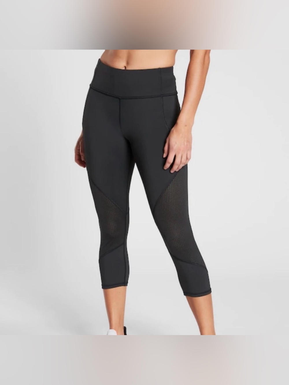 Athleta Black Mesh contender Capri Performance Leggings